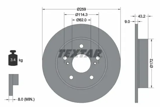 Bremsscheibe TEXTAR 92308303 Bild Bremsscheibe TEXTAR 92308303