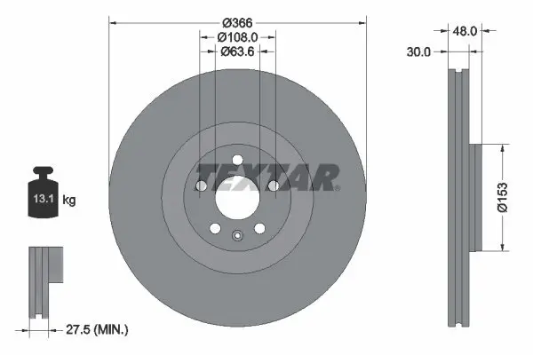 Bremsscheibe TEXTAR 92308905