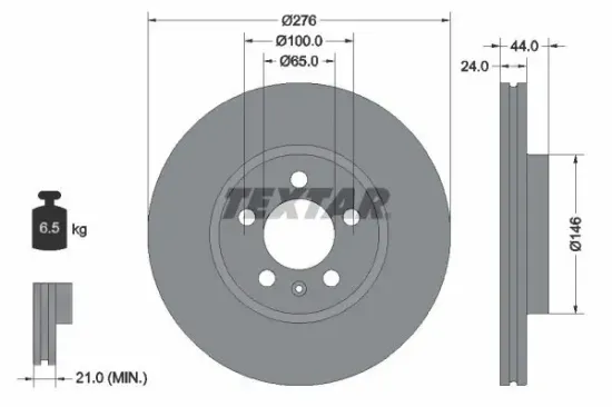 Bremsscheibe Vorderachse TEXTAR 92313703 Bild Bremsscheibe Vorderachse TEXTAR 92313703