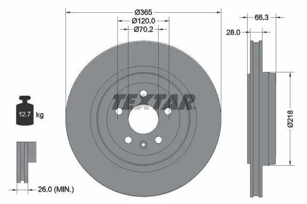Bremsscheibe Hinterachse TEXTAR 92313803