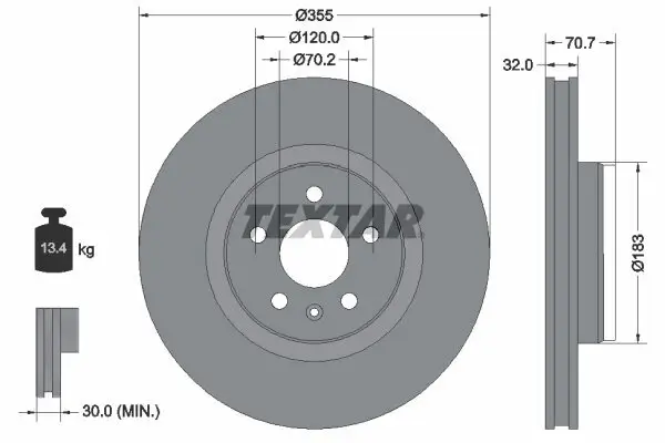 Bremsscheibe Vorderachse TEXTAR 92313905