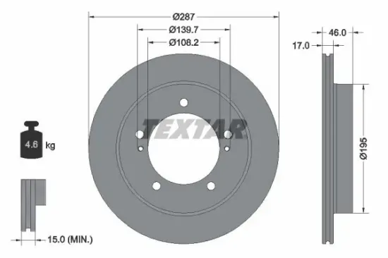 Bremsscheibe TEXTAR 92314103 Bild Bremsscheibe TEXTAR 92314103