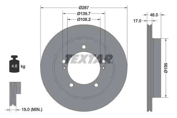 Bremsscheibe Vorderachse TEXTAR 92314103