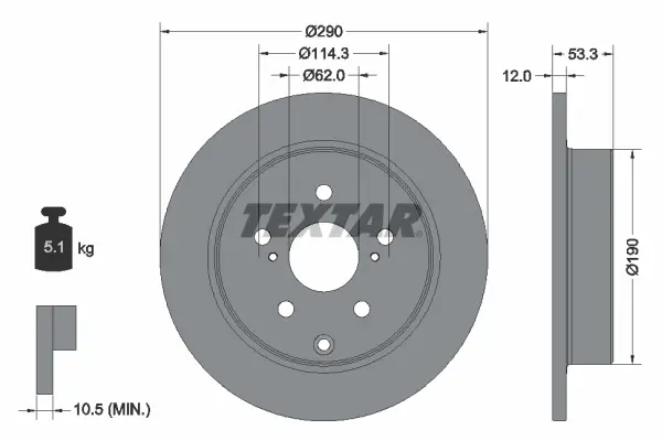 Bremsscheibe Hinterachse TEXTAR 92314203