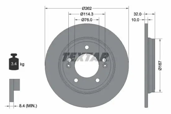 Bremsscheibe TEXTAR 92314403 Bild Bremsscheibe TEXTAR 92314403