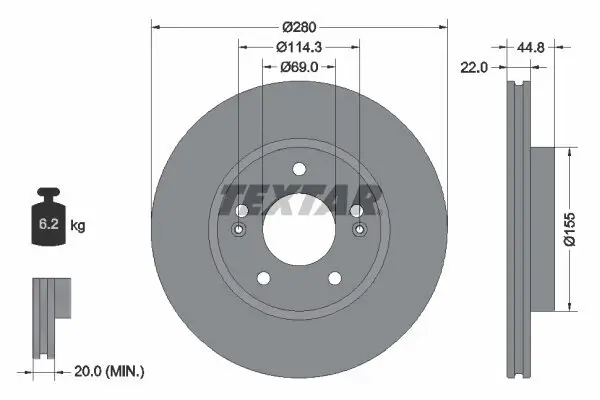 Bremsscheibe TEXTAR 92314703 Bild Bremsscheibe TEXTAR 92314703