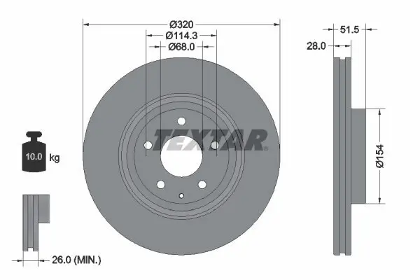 Bremsscheibe Vorderachse TEXTAR 92315203