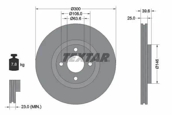 Bremsscheibe TEXTAR 92315503