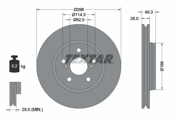 Bremsscheibe TEXTAR 92315703