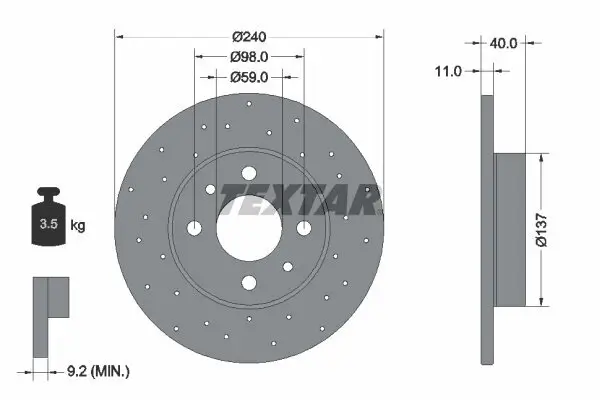 Bremsscheibe TEXTAR 92316003