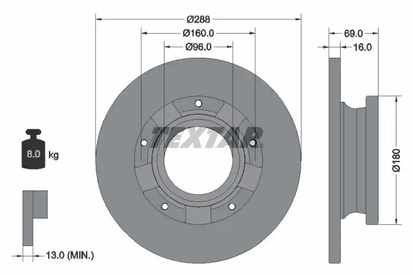 Bremsscheibe TEXTAR 92316903