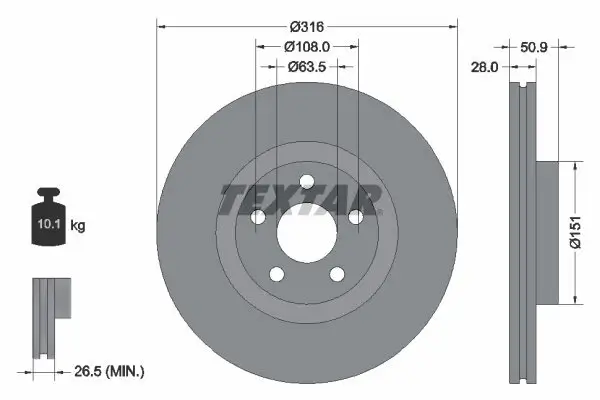 Bremsscheibe TEXTAR 92317203