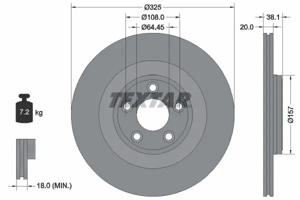 Bremsscheibe TEXTAR 92319905