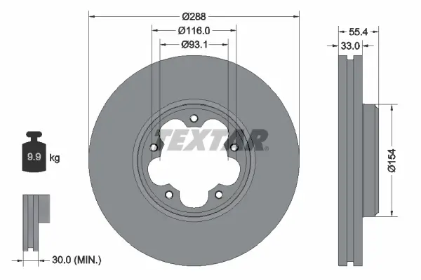 Bremsscheibe Vorderachse TEXTAR 92320303