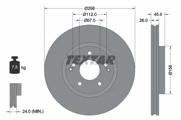 Bremsscheibe Vorderachse TEXTAR 92322903