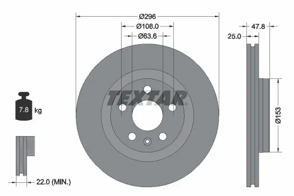 Bremsscheibe TEXTAR 92323905