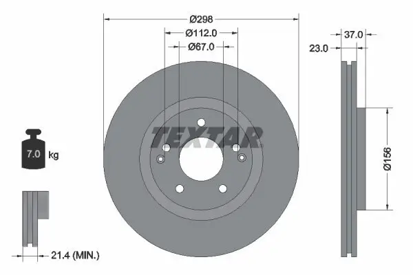 Bremsscheibe Vorderachse TEXTAR 92324903