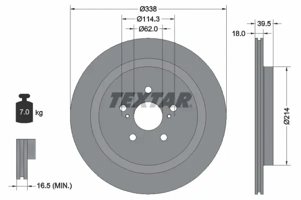 Bremsscheibe Hinterachse TEXTAR 92325205