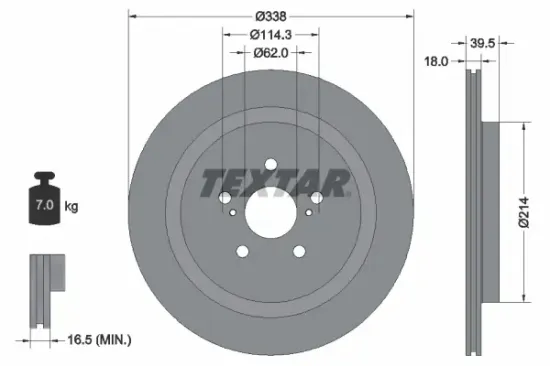 Bremsscheibe Hinterachse TEXTAR 92325205 Bild Bremsscheibe Hinterachse TEXTAR 92325205