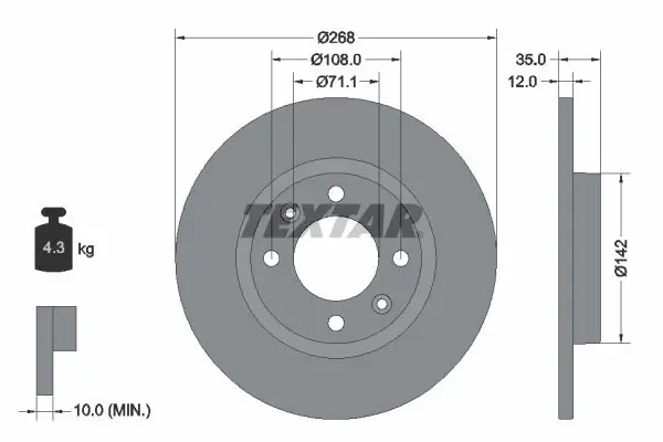 Bremsscheibe TEXTAR 92325903