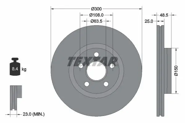 Bremsscheibe TEXTAR 92326003