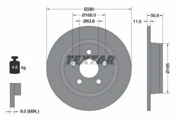 Bremsscheibe TEXTAR 92326403