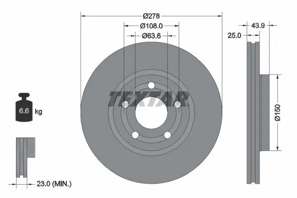 Bremsscheibe TEXTAR 92327503