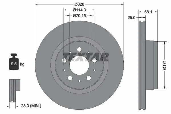 Bremsscheibe Vorderachse TEXTAR 92333005