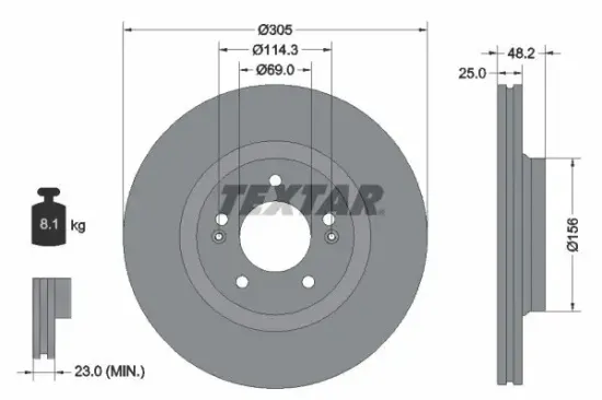 Bremsscheibe TEXTAR 92333203 Bild Bremsscheibe TEXTAR 92333203