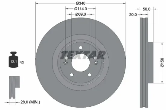 Bremsscheibe TEXTAR 92333403 Bild Bremsscheibe TEXTAR 92333403