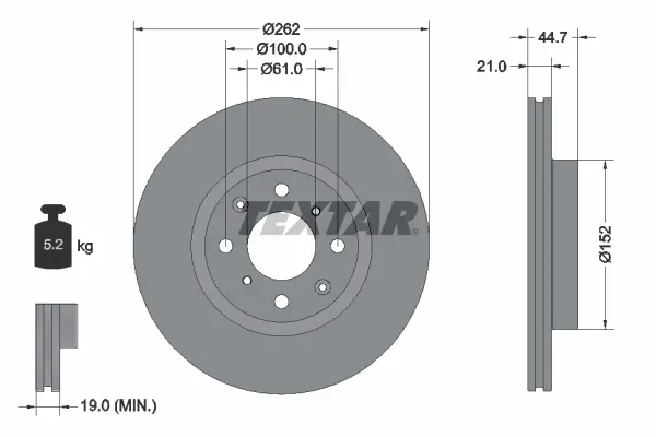 Bremsscheibe Vorderachse TEXTAR 92334003
