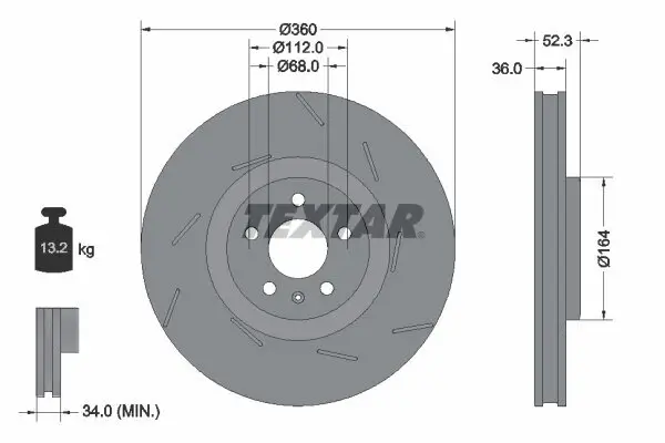 Bremsscheibe TEXTAR 92334105