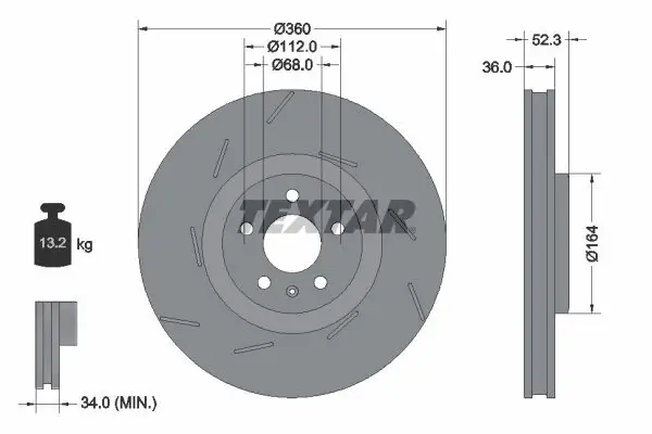 Bremsscheibe TEXTAR 92334205