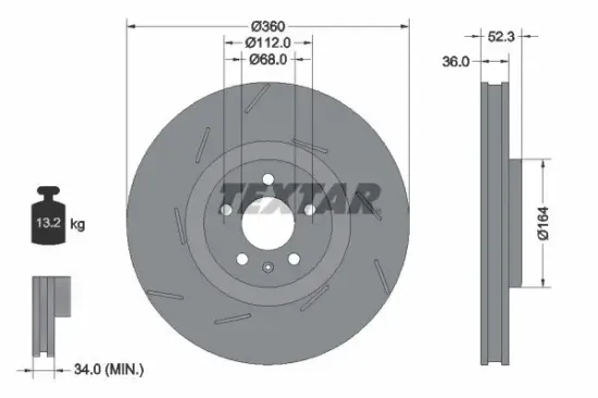 Bremsscheibe TEXTAR 92334205 Bild Bremsscheibe TEXTAR 92334205