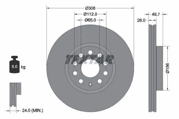 Bremsscheibe TEXTAR 92334805