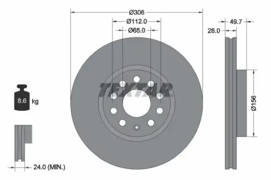 Bremsscheibe TEXTAR 92334805 Bild Bremsscheibe TEXTAR 92334805