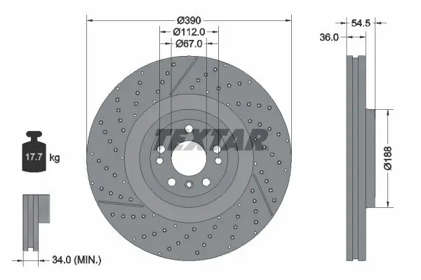 Bremsscheibe TEXTAR 92337005