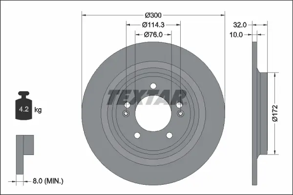 Bremsscheibe Hinterachse TEXTAR 92337203