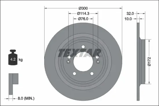 Bremsscheibe Hinterachse TEXTAR 92337203 Bild Bremsscheibe Hinterachse TEXTAR 92337203