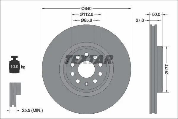 Bremsscheibe TEXTAR 92337405