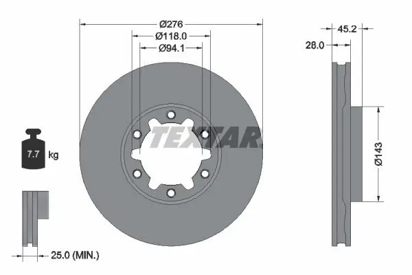 Bremsscheibe TEXTAR 92338603 Bild Bremsscheibe TEXTAR 92338603