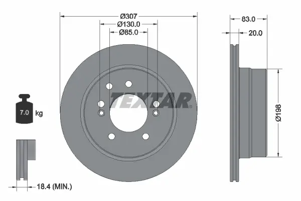 Bremsscheibe Hinterachse TEXTAR 92341003