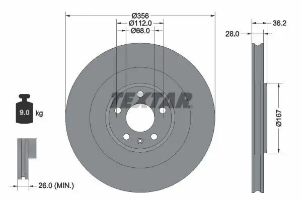 Bremsscheibe TEXTAR 92341205