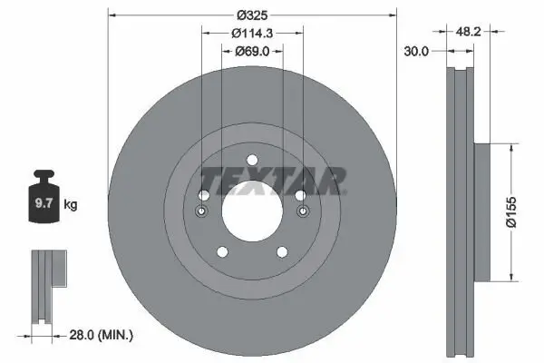 Bremsscheibe Vorderachse TEXTAR 92341803