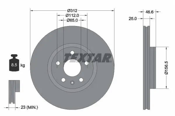 Bremsscheibe Vorderachse TEXTAR 92343203