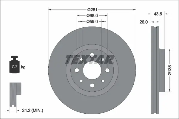 Bremsscheibe Vorderachse TEXTAR 92344703
