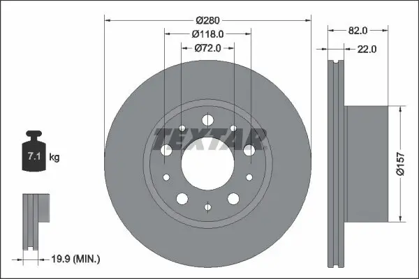 Bremsscheibe TEXTAR 92344903 Bild Bremsscheibe TEXTAR 92344903