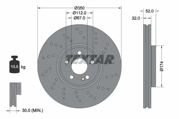 Bremsscheibe Vorderachse TEXTAR 92345605