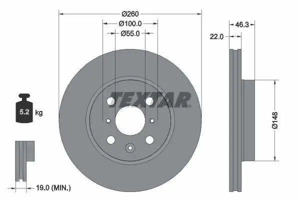 Bremsscheibe Vorderachse TEXTAR 92346103