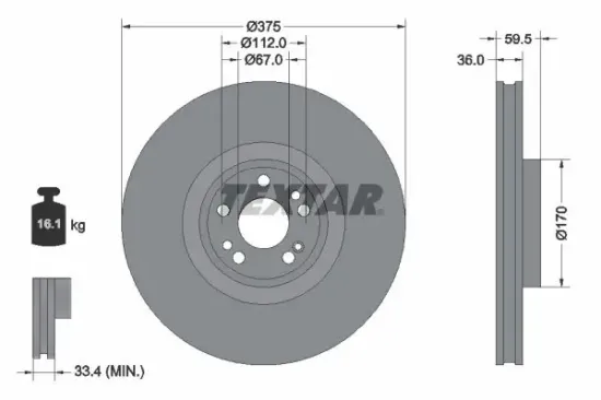 Bremsscheibe TEXTAR 92346705 Bild Bremsscheibe TEXTAR 92346705